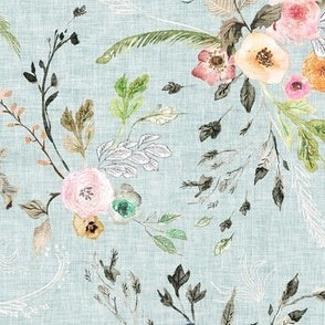 Blue Whimsy Wreath Sash