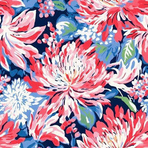 Patriotic Floral Wreath Sash
